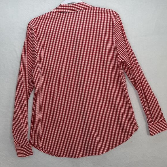 Susan‎ Graver Shirt Womens 8 Gingham Plaid Button-Down Red w/ Hearts - Picture 8 of 8